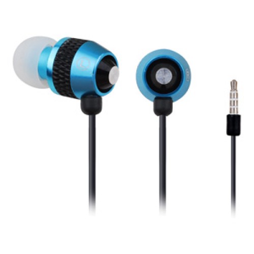 Slúchadlá do uší s mikrofónom MHS-EP-002, oceľový dizajn, modré, GEMBIRD