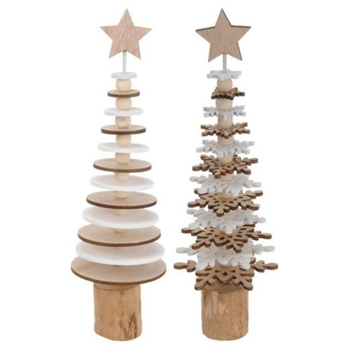 Vianočná dekorácia strom 25 x 7,5 cm, mix tvarov