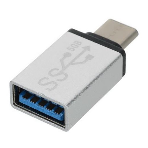 Redukcia USB 3.1 konektor C/male - USB 3.0 A/female, stříbrný, OTG
