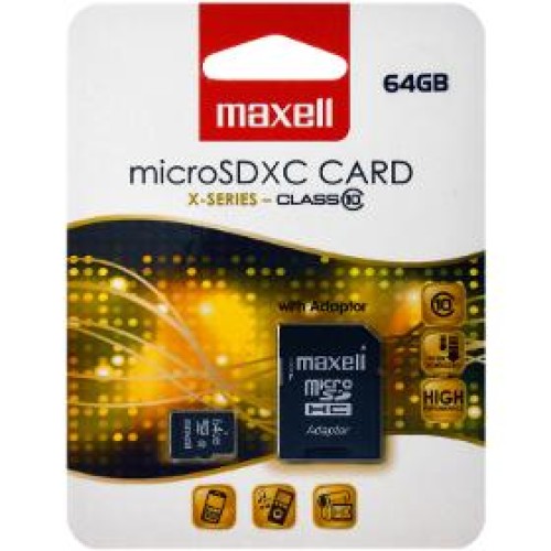 MicroSDXC 64GB CL10 + adpt 854731 MAXELL
