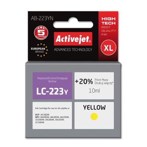 ActiveJet inkoust Brother LC-223Y, 10 ml, new AB-223YN
