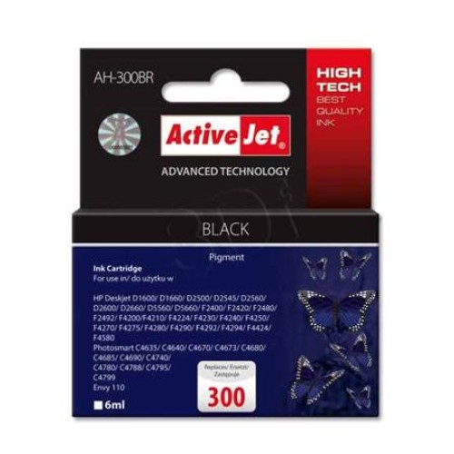 ActiveJet Ink cartridge HP CC640EE Premium 300 Black - 6 ml     AH-300BR