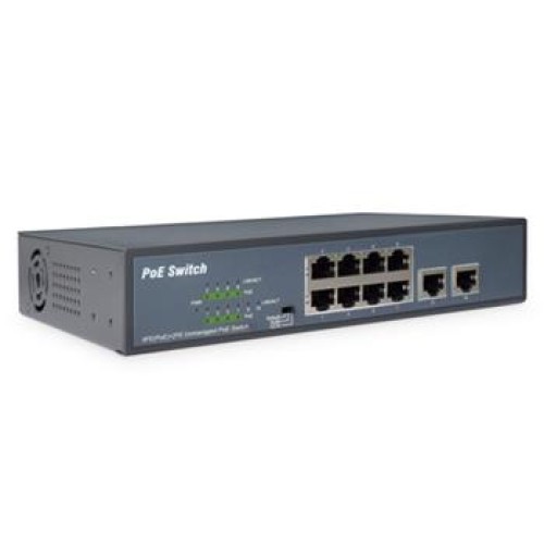 DIGITUS 8 Port Fast Etherent PoE Switch + 2 Uplinks