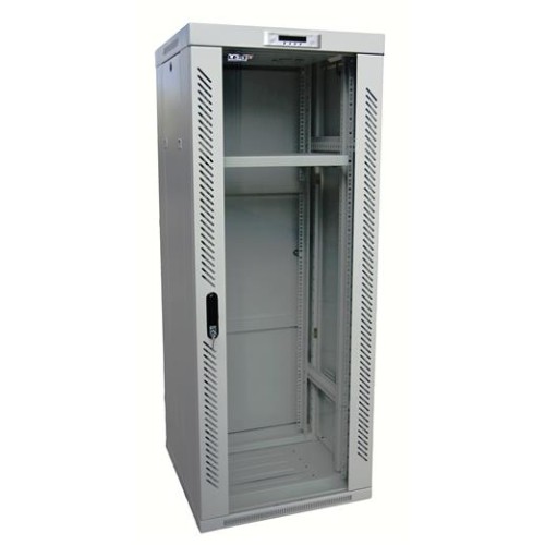 Rack LEXI-Net 19 '' stojanový 27U / 600x600 presklené dvere, šedý, rozoberateľný