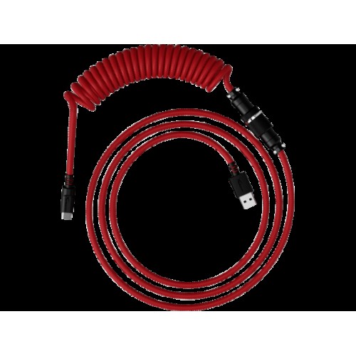 HyperX USB-C spirálový kabel červeno-černý