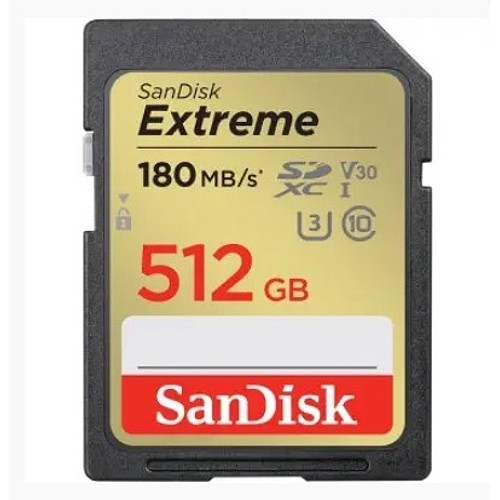 Pamäťová karta Sandisk Extreme 512 GB SDXC 180 MB/s / 130 MB/s, UHS-I, Class 10, U3, V30