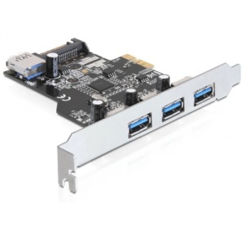 Delock PCI Express karta > 3 x externí + 1 x interní USB 3.0