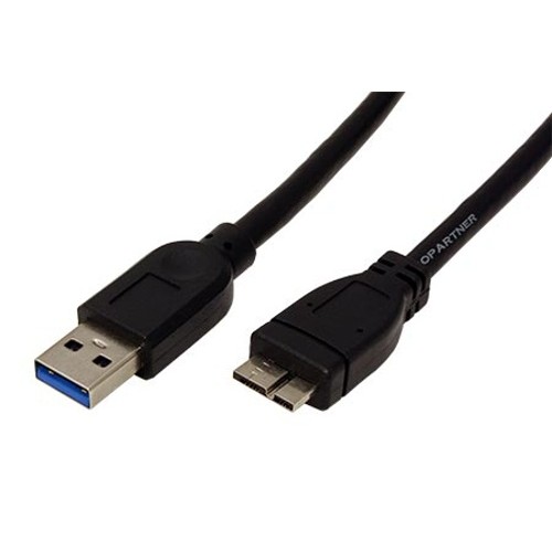 Kábel USB 3.0 SuperSpeed USB 3.0 A(M) - microUSB 3.0 B(M), 2m, černý