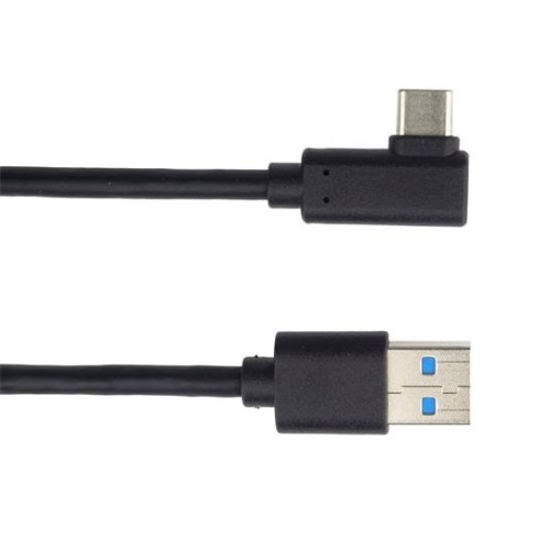 Kábel USB typ C/M - USB 3.0 A/M zahnutý konektor 90°, 3 m