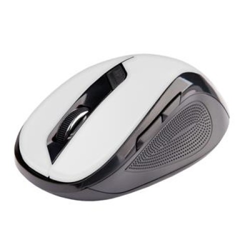 C-TECH myš WLM-02, černo-bílá, bezdrátová, 1600DPI, 6 tlačítek, USB nano receiver
