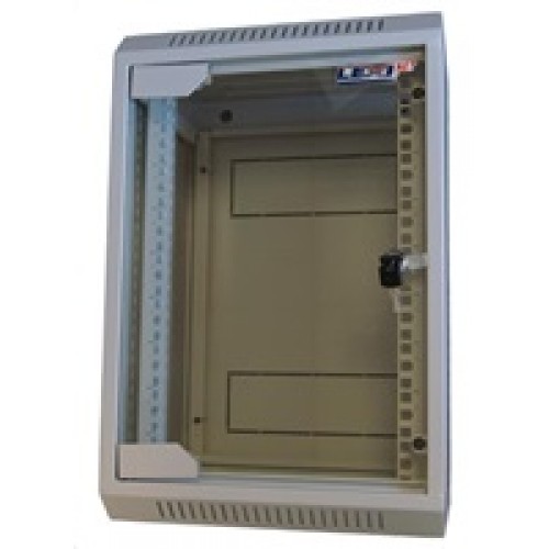 LEXI-Net 10" nástěnný rozvaděč 9U, šířka 310mm, hloubka 260mm, skleněné dveře, svařovaný, šedý