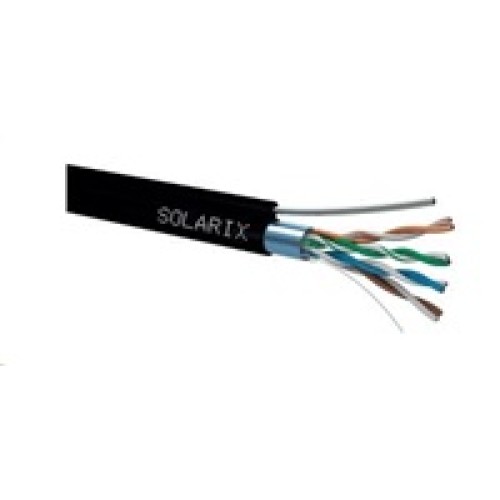 Inštalačný kábel Solarix outdoor FTP, Cat5E, drôt, PE, samonosný, cievka 305 m SXKD-5E-FTP-PE-SAM