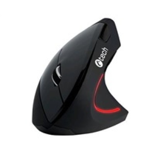 C-TECH myš VEM-09, vertikálna, bezdrôtová, 6 tlačidiel, čierna, USB nano prijímač