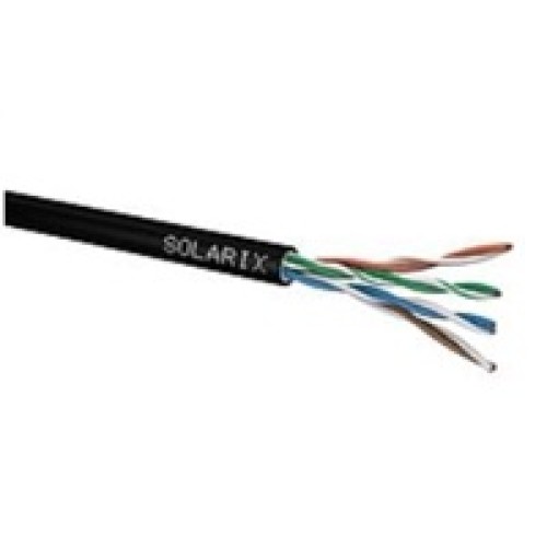 Inštalačný kábel Solarix vonkajší gél UTP, Cat5E, drôt, PE, krabica 305m SXKD-5E-UTP-PEG