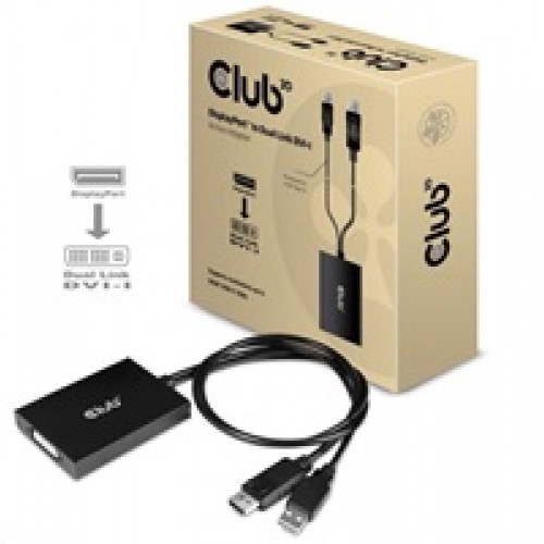Club3D Aktívny adaptér DisplayPort na Dual Link DVI-D, napájanie USB, 60 cm, HDCP ON
