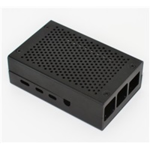 Hliníková škatuľa pre Raspberry Pi 4B, čierna