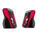 Reproduktory GENIUS SP-Q180 Red, 2.0, 6 W, napájanie USB, 3,5" jack, čierna a červená