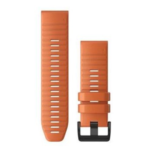 Garmin Řemínek pro fenix6X - QuickFit 26, silikonový, oranžový, černá přezka