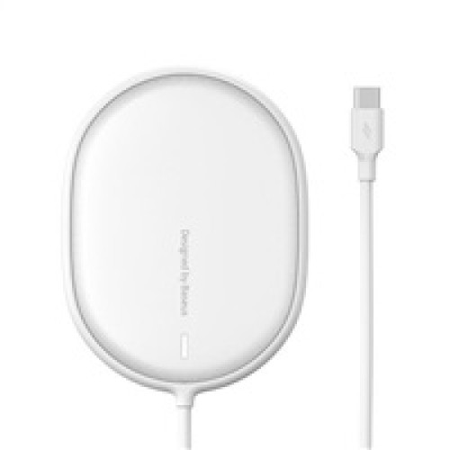 Baseus Light Magnetická bezdrôtová nabíjačka + kábel typu C 1.5 m (kompatibilný s iPhone 12) biely