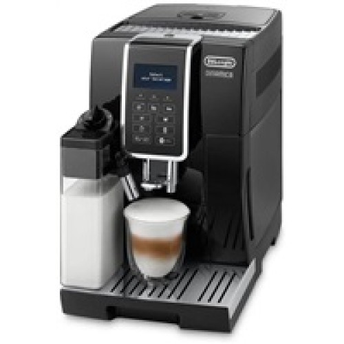 DeLonghi Dinamica ECAM 350.55.B automatický kávovar, 15 bar, vestavěný mlýnek, mléčný systém, zásobník na mletou kávu