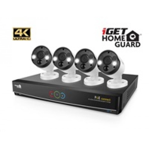 iGET HOMEGUARD HGNVK84904 - Kamerový systém s kamerami UltraHD 4K, IR LED, vonkajší, sada 4x kamera + rekordér