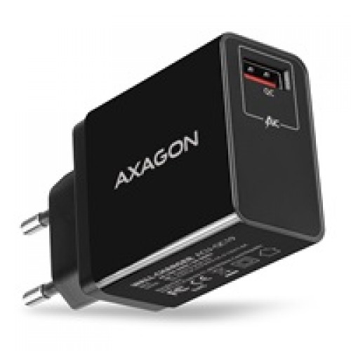 AXAGON ACU-QC19, QC nabíjačka do siete 19W, 1x port USB-A, QC3.0/AFC/FCP/SMART, čierna
