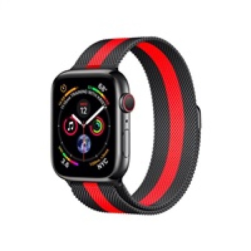 COTECi ocelový magnetický řemínek pro Apple Watch 38 / 40mm černá/červená