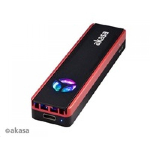 Externý box AKASA Vegas SSD Mate, pre M.2 disky SSD SATA/NVMe, USB 3.2 Gen 2, 10Gb/s, RGB, hliník