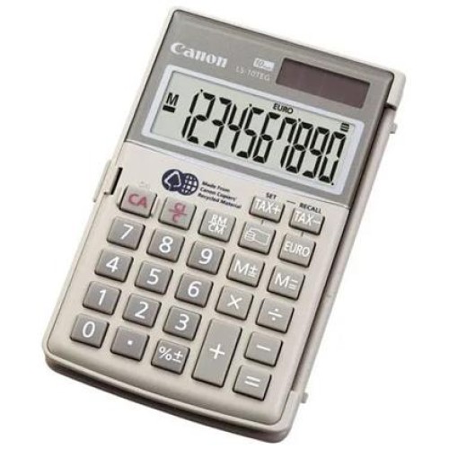 vrecková kalkulačka CANON LS-10TEG, 10 miest, solárne napájanie + batérie, prepočet EUR