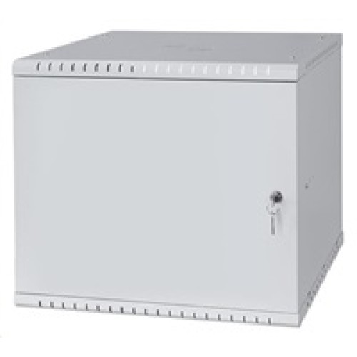 LEXI-Net 19" nástěnný rozvaděč Basic 9U 525x450, plechové dveře, bez zad, rozložený, šedý