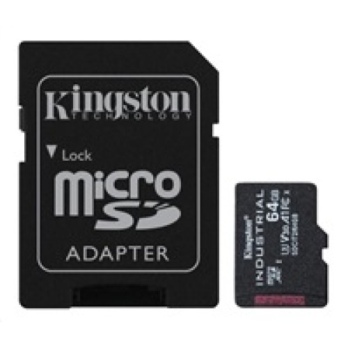 Karta Kingston 64GB microSDXC Industrial C10 A1 pSLC + adaptér SD