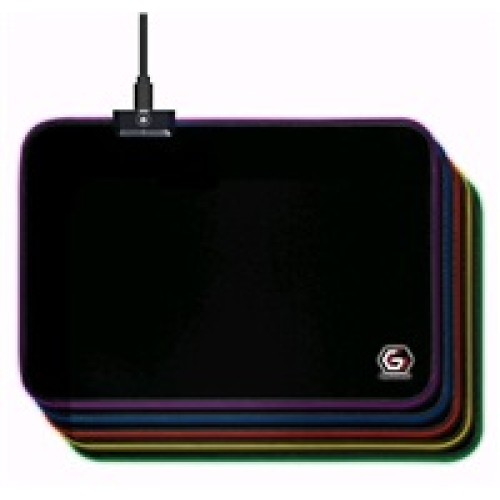 GEMBIRD Podložka pod myš MP-GAMELED-M, USB, RGB podsvietenie, herná, 250x350mm, textilná, čierna