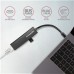 AXAGON HMC-GL3A, USB 3.rozbočovač 2. generácie, 3x USB-A + gigabitový ethernetový port, kov, 20 cm kábel USB-C