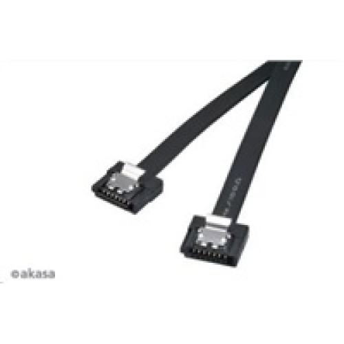 AKASA kábel Super tenký dátový kábel SATA3 pre HDD, SSD a optické mechaniky, čierny, 50 cm, 2 ks v balení