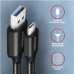 AXAGON BUCM3-AM15AB, SPEED kábel USB-C <->USB-A, 1</->.5 m, USB 3.2 Gen 1, 3A, ALU, opletenie, čierna