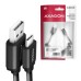 AXAGON BUCM-AM10TB, TWISTER kábel USB-C <->USB-A, 0</->.6 m, USB 2.0, 3A, ALU, tpe, čierna