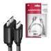 AXAGON BUMM3-CM10AB, SPEED kábel Micro-B USB <->USB-C, 1 m, USB 3</->.2 Gen 1, 3A, ALU, tpe, čierna