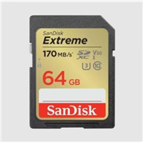 Karta SanDisk SDXC 64 GB Extreme (170 MB/s triedy 10, UHS-I U3 V30)
