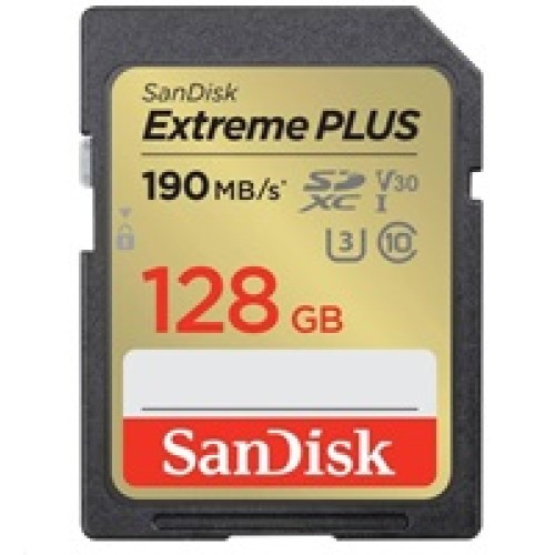 Karta SanDisk SDXC 128 GB Extreme PLUS (190 MB/s triedy 10, UHS-I U3 V30)