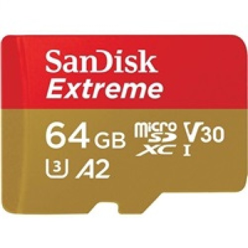 Karta SanDisk micro SDXC 64GB Extreme Action Cams and Drones (170 MB/s Class 10, UHS-I U3 V30) + adaptér