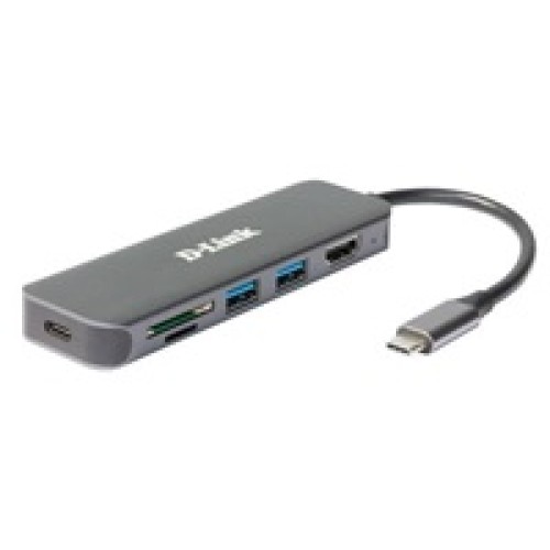 D-Link DUB-2327 USB-C Hub with HDMI and SD/microSD Card Reader, 2x USB3.0, mini docking station