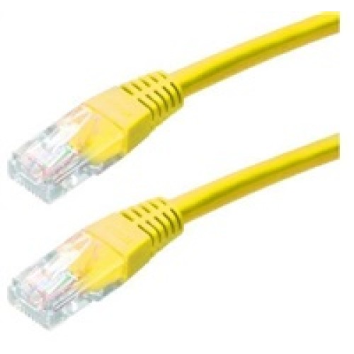 XtendLan patch kábel Cat5E, UTP - 0,25m, žltý (predaj po 10 ks)