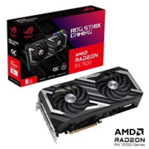 ASUS VGA AMD Radeon ROG STRIX RX 7600 8G OC GAMING, AMD RX 7600, 3xDP, 1xHDMI