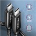 AXAGON BUCM2-CM20AB, CHARGE kábel USB-C <-> USB-C, 2m, Hi-Speed USB, PD 240W 5A, ALU, oplet, čierny