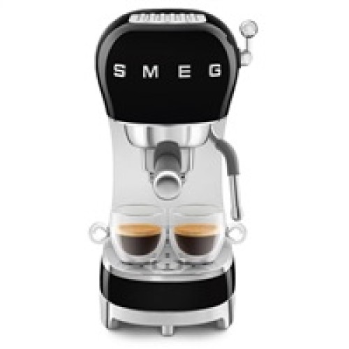 Smeg ECF02BLEU, ruční kávovar na espresso, 1350 W, 15 bar, termoblok, pasivní ohřívač šálků, černý