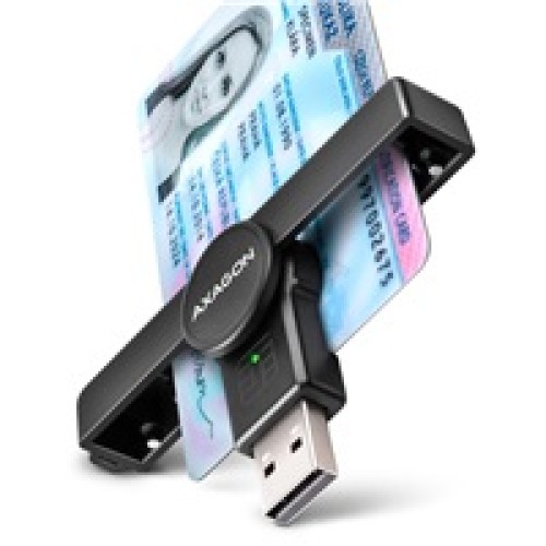 AXAGON CRE-SMPA, USB-A PocketReader čítačka kontaktných kariet ID card (eID klient)
