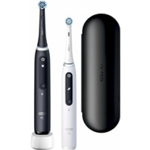 Oral-B iO Series 5 Duo Matt Black a Quite White magnetické zubní kartáčky, 5 režimů, umělá inteligence, LED displej