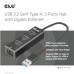 Club3D Rozbočovač, USB-A 3.2 Gen1 na 3x USB 3.1, Gigabit Ethernet