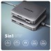 AXAGON HMC-5HL USB 5Gbps hub, 2x USB-A, HDMI 4k/60Hz, RJ-45 GLAN, PD 100W, kábel USB-C 20cm
