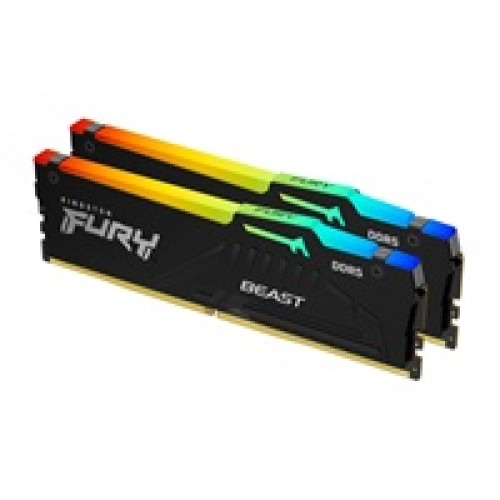 KINGSTON DIMM DDR5 32GB (Kit of 2) 6000MT/s CL30 Non-ECC FURY Beast RGB XMP, Černá